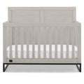 Simmons Kids Foundry 6-in-1 Convertible Baby Crib, Rustic Mist with Matte Black