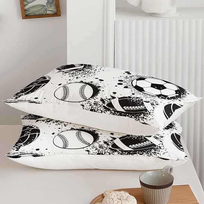 Axolotl Ball Sports Comforter Set Full,Football Soccer Bedding Set,Football Baseball Game Comforter Set,Baseball Comforter Set,Hip Hop Graffiti Artwork Bedding for Boys Kids Men,1 Quilt 2 Pillowcases