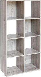 PACHIRA E-Commerce Cubby Storage Organizer, 8 Cube Unit Shelf, Closet Cabinet, DVD Rack Bookshelf File Organizer Rack in Study, each cube 28.5 cm, OAK GREY