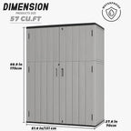 Outdoor Storage Shed Waterproof,Resin Storage Sheds Outdoor with Floor,Outdoor Storage Cabinet for Garage Storage, Pool Storage, Bike, Garden (57Cu.ft)