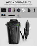 150W Car Power Inverter, 12V DC to 110V AC Car Plug Adapter Outlet Converter, with 2 AC Outlets, A 18W USB A and Dual 30W PD Car Charger, for Laptop Computer - Black
