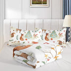 Wild Animal Comforter Full Size,Rabbit Deer Comforter Set for Kids Teens Girls Boys,3Pcs Bedding Set Printed Comforter with 2 Pillowcases,Down Alternative,Soft and Lightweight，Full Size
