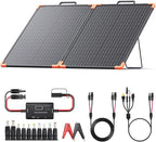 100 Watt Portable Solar Panel with 20A PWM Controller,Camper Essentials,19V Foldable Solar Panel Kit for Power Station & 12V Batteries,23.5% High Efficiency IP68 Waterproof for Camping RV Trip