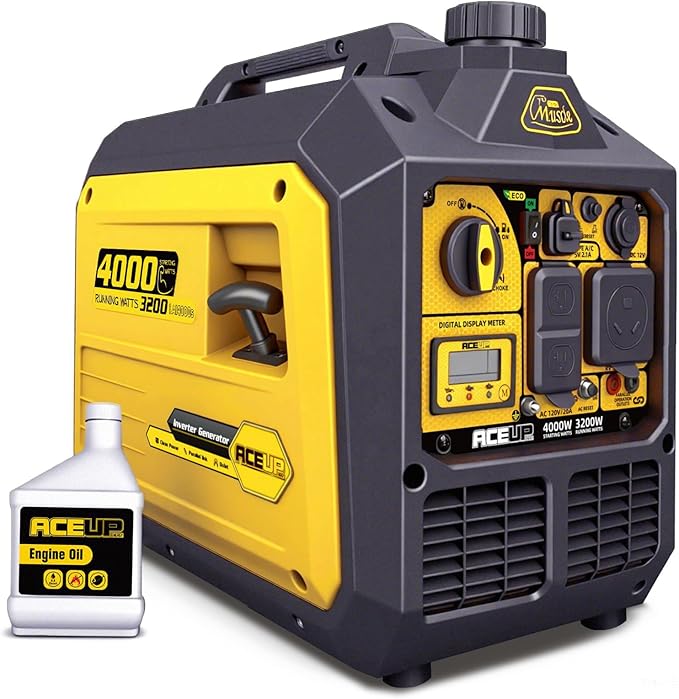 Aceup Energy 4000 Watt Inverter Generator Portable 149cc, Gas Powered Generator Quiet for Home, RV-Ready, EPA Compliant