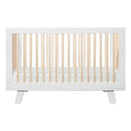 Babyletto Hudson 3-in-1 Convertible Crib with Toddler Bed Conversion Kit in White and Washed Natural, Greenguard Gold Certified