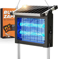 Solar Bug Zapper Outdoor, 4500V Waterproof Mosquito Zapper with 10W Solar Panel, Cordless Rechargeable Electric Fly Zapper, Mosquito Killer Lamp with Auto Sensor for Patio, Backyard, Garden, Camping