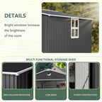 8x6 FT Metal Storage Shed with Window,Outdoor Storage Building,Large Backyard Sheds,Waterproof Outside Storage Sheds
