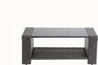 4 Pieces Outdoor Furniture Complete Patio Cushion Wicker P.E Rattan Garden Set, Full, Black