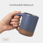 TOMO Mugs Set of 2, 12oz Modern Stoneware Coffee Mugs, Large Handle Ceramic Drinkware - Harbor Blue