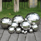 Pack of 2, Stainless Steel Hollow Gazing Ball Mirror Polished Shiny Sphere for Home Garden Ornament (3 Inch)