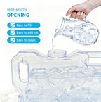Refrigerator Water Dispenser 1.1 Gallon, Plastic Beverage Dispenser with 2 Spigots,Leak-Proof, Easy-Grip Handle & Easy-Pour Spout, Refillable Container for Fridge, Kitchen, Juice, Daily Use