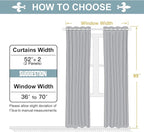 ChrisDowa Grommet Blackout Curtains for Bedroom and Living Room - 2 Panels Set Thermal Insulated Room Darkening Curtains (Royal Purple, 52W x 95L)