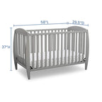 Delta Children Taylor 4-in-1 Convertible Baby Crib, Easy to Assemble, Sustainable New Zealand Wood, Grey