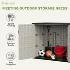 Greesum Outdoor Storage Cabinet, 25 Cu.Ft Deck Box Without Shelves, Waterproof Plastic Storage Bin for Patio Cushions, Gardening Tools, Lockable and Sidehandles, UV Resistant, Beige