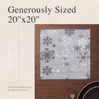 Urban Villa Cloth Napkins Cotton 20x20 (Set of 12) Grey Snow Flake