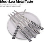 Hagary Tiger Chopsticks Metal Chopsticks Reusable Designed In Korea Japanese Style Stainless Steel 316 18/10 Non-Slip Dishwasher Safe Laser Etched (Black - 5 Pairs)