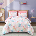 Twin Comforter Set for Girls, 6 Pieces Bed in a Bag, Colorful Unicorn Bedding Comforter Sheet Set, Ultra Soft and Fluffly, Pink & Rainbow Color, Colorful Bed in a Bag for Girls