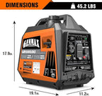 GENMAX Generator，EPA Compliant, Eco-Mode Feature, Ultra Lightweight for Backup Home Use & Camping