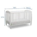 Delta Children Twinkle 4-in-1 Convertible Baby Crib, Sustainable New Zealand Wood, White and Delta Children Twinkle Galaxy Dual Sided Recycled Fiber Core Crib and Toddler Mattress (Bundle)