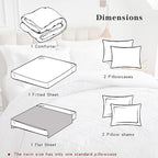 7 Pieces Tufted Bed in a Bag King Comforter Set with Sheets White, Soft and Embroidery Shabby Chic Boho Bohemian, Luxury Solid Color with Diamond Pattern, Jacquard Tufts Bedding Set for All Season