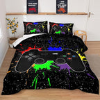 Gaming Comforter for Boys Teen,Game Contoller Bedding Set for Boys Kids,Down Alternative Comforter for All Season,Gamer Home Decor for Boys Comforter Set (Comforter-Game27, Twin)