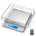 Digital Food Scale 500g/0.01g Gram Scale, Upgraded Mini Pocket Scale with 6 Units, 2 Trays, Auto Off, Tare, PCS for Food, Jewelry, Coin, Coffee (2 AAA Batteries Included)