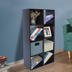 PACHIRA E-Commerce US 8 Cube Storage Organizer, Unit Shelf, Wooden Closet Cabinet, Bookshelf Rack in Study, each cube11.22, DARK BROWN