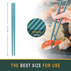Hiware 10-Pair Reusable Fiberglass Chopsticks, Non-Slip Chop Sticks Set Japanese Style, Dishwasher Safe, Colorful, 9.5-Inch