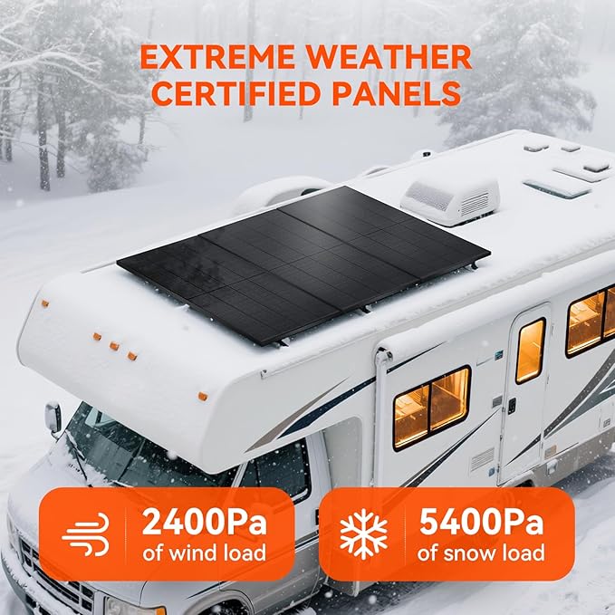 RICH SOLAR 250 Watt 12 Volt 18BB Monocrystalline Solar Panel N-Type Cells High Efficiency Solar Module for RV Trailer Camper Marine Off Grid All Black