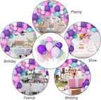 Amandir 134pcs Unicorn Balloons Arch Garland Kit, Unicorn Birthday Party Decorations for Girls Confetti Light Purple Aqua Blue Pink Balloons Set Wedding Baby Shower Party Supplies