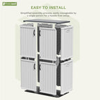 Patiowell 50 cu.ft Plastic Outdoor Storage Shed, Lockable Waterproof Resin Storage Cabinet Vertical Storage Shed for Garden Tools, Garbage Cans, Pool Supplies, White(Not Include Shelves)
