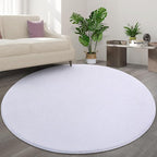 Round Area Rugs for Bedroom Living Room, 4x4 White Super Soft Comfy Thickened Memory-Foam Indoor Circle Carpets, Modern Aesthetic Minimalist Carpet for Boys Girls Adults Nursery Home Décor