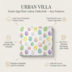 Urban Villa Tablecloth Cotton Rectangle Tabletop 60x102(8-102Seat) Eggprint