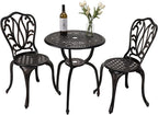 3-Piece Patio Bistro Furniture Set Cast-Aluminum Bistro Table Set for Lawn,Garden,Backyard (YILI Copper)