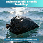 30-35 Gallon Trash Bags 100 Count, 20 Micron HDPE, Durable & Tear-Resistant Trash Can Liners, Large Black Garbage Bags for Household waste, kitchen waste, yard trash & packing leaves