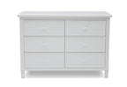 Delta Children Fancy 4-in-1 Convertible Crib and 6 Drawer Dresser Bundle, Bianca White