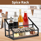 YQBRAO 2-Tier Coffee Syrup Organizer - 8 Bottle Rack for Coffee Bar, Kitchen Station - Stand and Holder for Syrup, Wine, Dressing