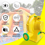 1100Watt/1.5HP High Power Air Blower for Large Inflatables, GONFLABLE Inflatable Bounce House Blower, Portable Fan Pump Blower Corded Commercial for Bouncy Castle, Jumper, Water Slide