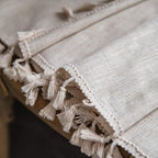 Sutuo Home Boho Curtains Natural Linen Look Textured Burlap for Bedroom, Rod Pocket Chic Semi Blackout Bohemian Handmade Tassels Window Treatment for Living Room, 1 Panel 59" W x 84" L