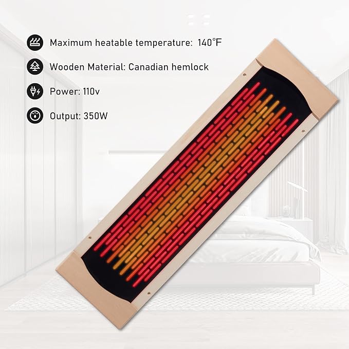 3Pcs Full Far Infrared Carbon Fiber Glass Red Light Heater Tube, Infrared Sauna Heater Tube Sauna Accessories, 110V Heater, Infrared Suana Heating Tube for Wooden Indoor/Outdoor Sauna (110V)