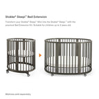 Stokke Sleepi Bed Extension, Hazy Grey - Convert Sleepi Mini Crib Into Sleepi Bed - Suitable for Children Up to 3 Years - Mattress Sold Separately - Extends Bed to 50 Inches
