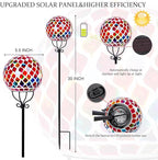 VCUTEKA Solar Outdoor Lights Garden Decor Mosaic Solar Garden Lights Waterproof Glass Ball LED Pathway Stake Light for Landscape Lawn Patio Yard Decoration 6 inch, Red