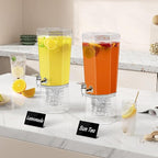 Lifewit 1 Gallon Drink Dispenser for Parties, 4L Plastic Beverage Container with Stand for Juice/Tea/Soda & Lemonade, Clear Water Pitcher with Spigot for Mimosa Bar Hosting 39 x 16 cm/15x6"