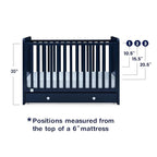 GAP babyGap Graham 4-in-1 Convertible Crib with Storage Drawer - Greenguard Gold Certified, Navy/Light Blue