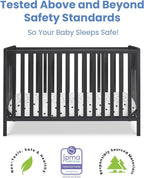 Delta Children Heartland 4-in-1 Convertible Crib, Black