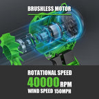 Leaf Blower Cordless - Lightweight Electric Handheld Blower with Battery and Charger, 3 Speed Mode, Blowers for Lawn Care, Patio Cleaning, Dust Cleaner, Snow Blower (Green)
