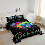 Feelyou Kids Baseball Comforter Set Twin Size Sports Game Bedding Set for Boys Girls Teens Bedroom Decor Baseball Gaming Comforter Women Men Tie Dye Duvet Set with 1 Pillow Case