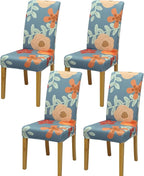 Dining Chair Covers, Stretch Seat Covers, Washable Furniture Protector | 4 Pack, Washable, Stretch Fit, Soft, Non Slip, Dining Chair Covers, Seat Protector, Furniture Cover,Easy Clean