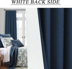 Navy Blackout Curtains 72 Inches Long for Bedroom Navy Blue Room Darkening Thermal Insulating Window Black Out Linen Nautical Curtains for Living Room Nursery 52x72 Inch Length 2 Panel Back Tab Pocket