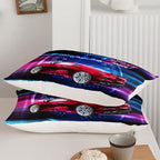 Axolotl Race Car Bedding Set Twin Size,Boys Extreme Sports Comforter Set for Kids Boys Car Racing Gifts,Red Cool Car Comforter Car Sports Quilt Set 1 Comforter Set with 2 Pillowcase Car Racing Gifts